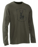  - Tričko s dlouhým rukávem Deerhunter Logo kôrovo zelená / M